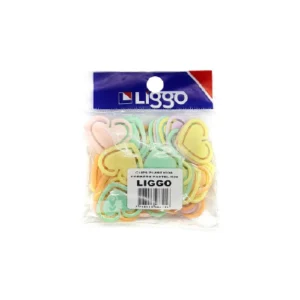 Liggo Clips Plastico X 50 Pastel Corazon